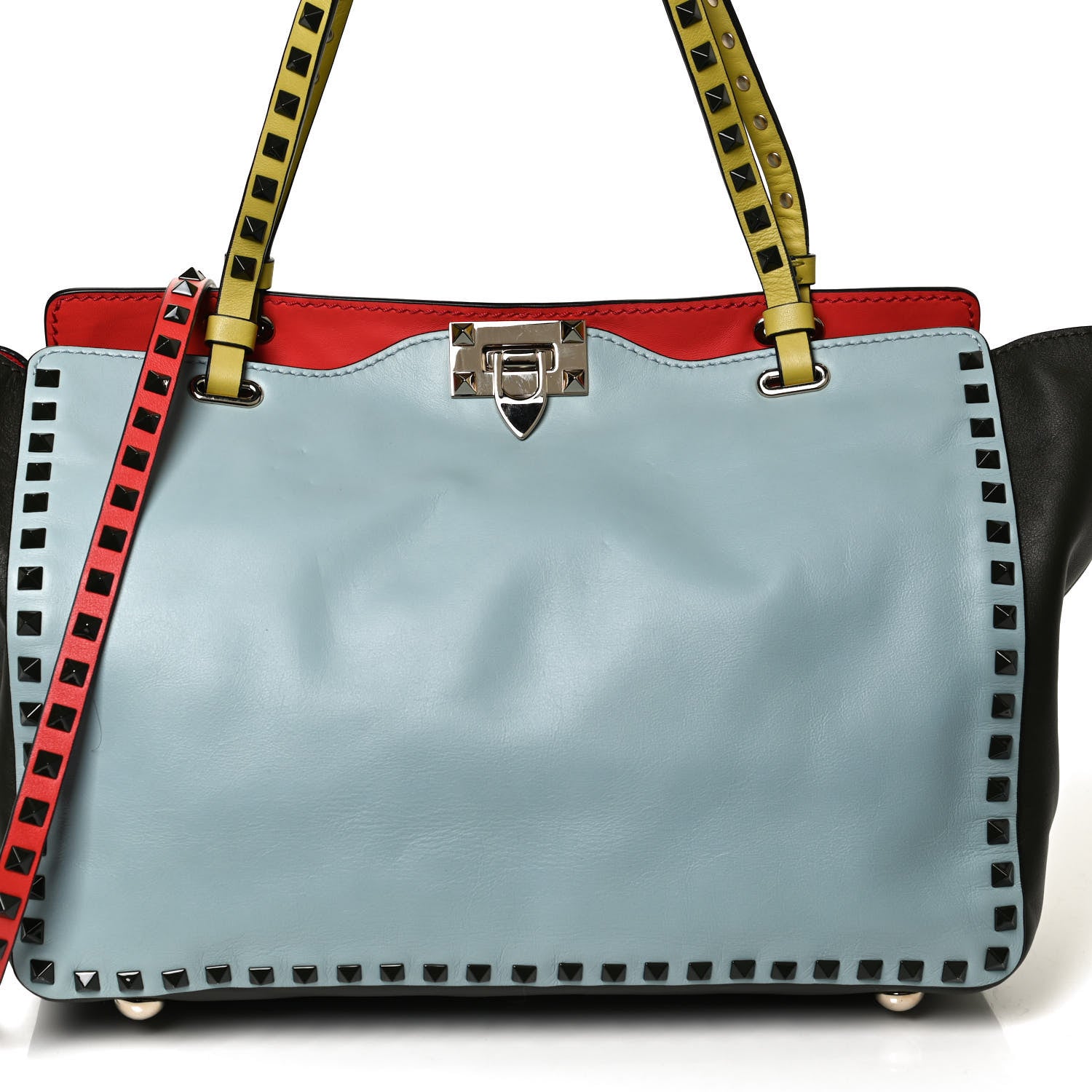 Valentino Garavani Vitello Colorblock Medium Rockstud Tote Multicolor 9 of 11