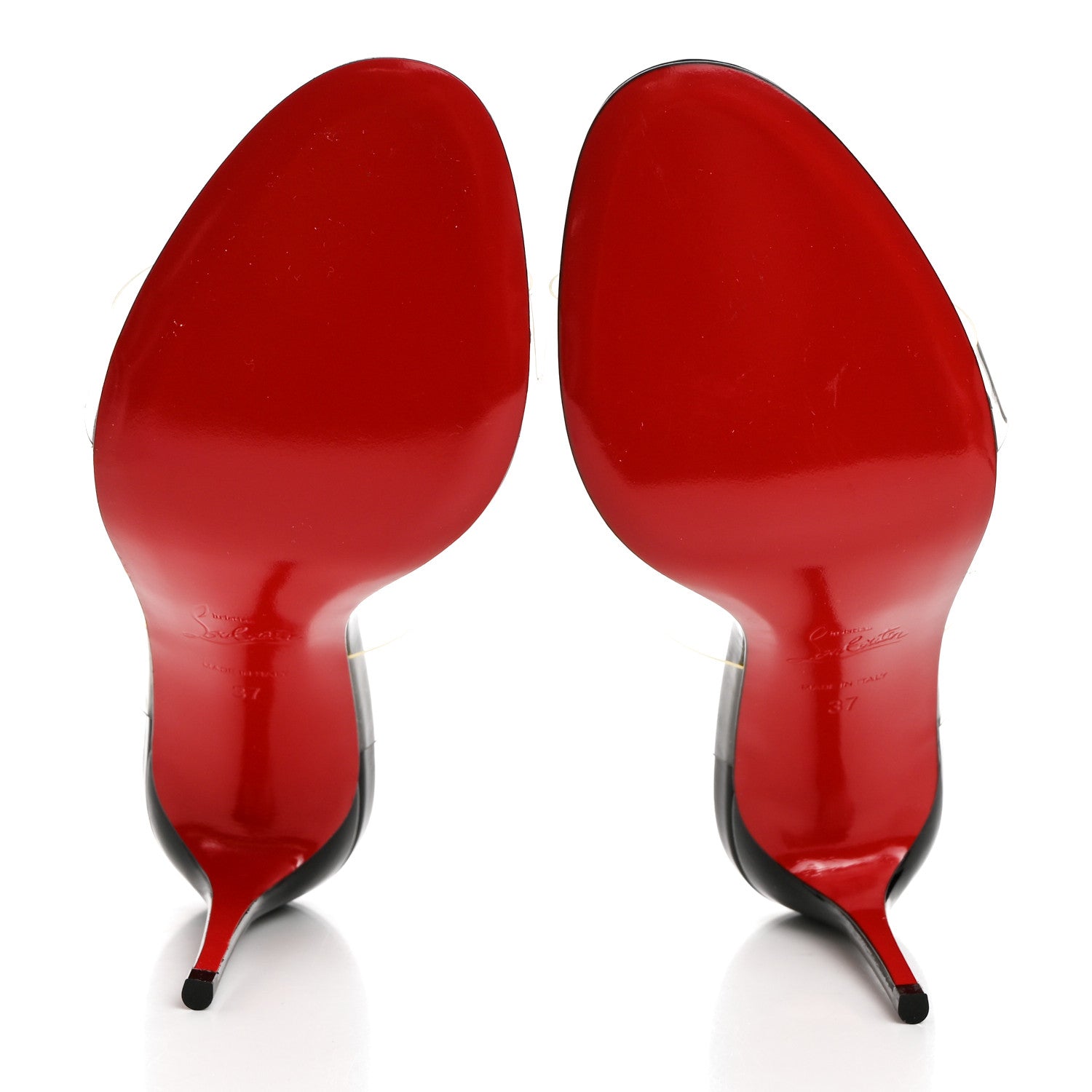 Christian Louboutin Patent PVC Just Nothing 85 Slide Sandals 37 Black 5 of 8