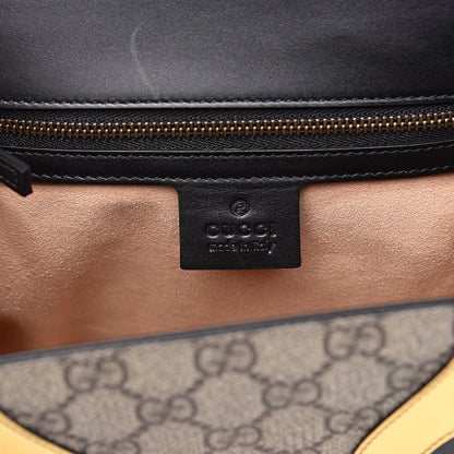 Gucci GG Supreme Monogram Small Osiride Top Handle Bag Black Gold 9 of 12
