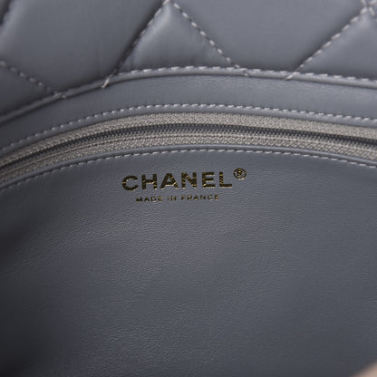 Chanel Shearling Sheepskin Single Flap Gray Pink Beige 6 of 10