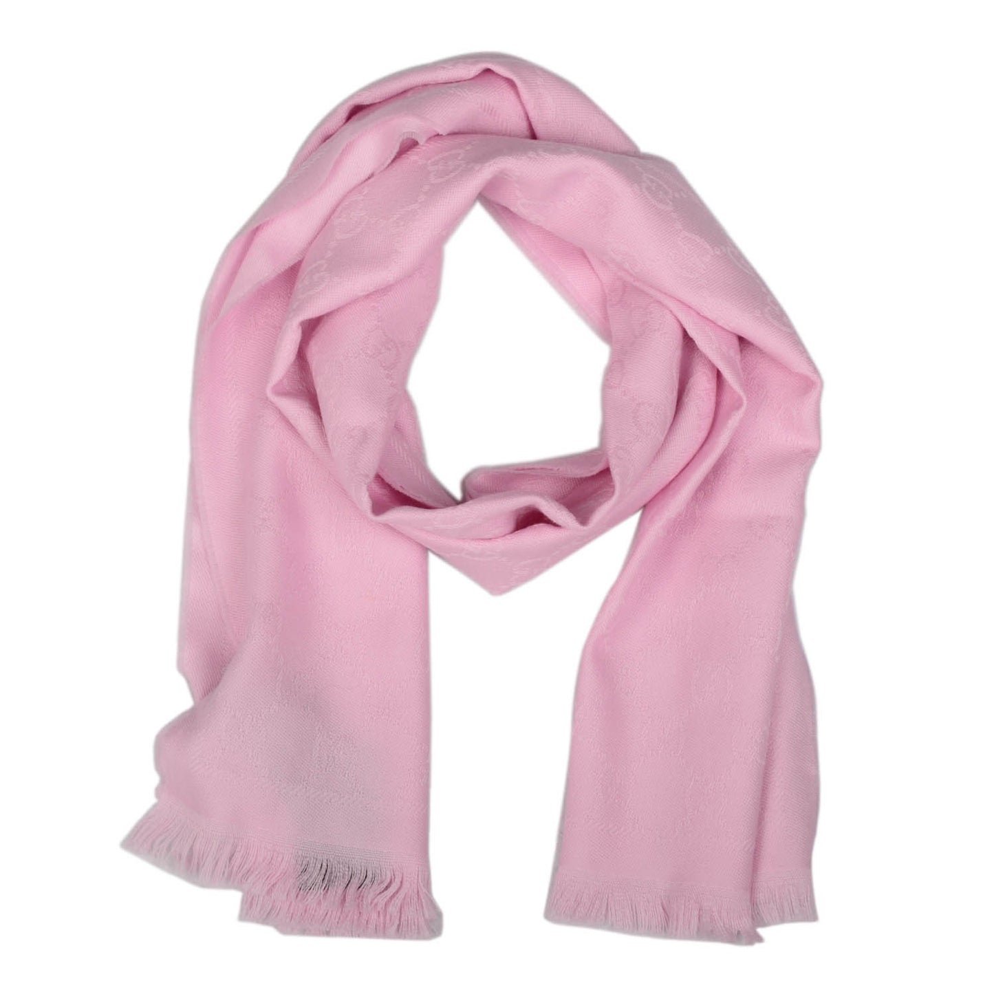 Wool Silk GG Monogram GGNat Scarf Rose
