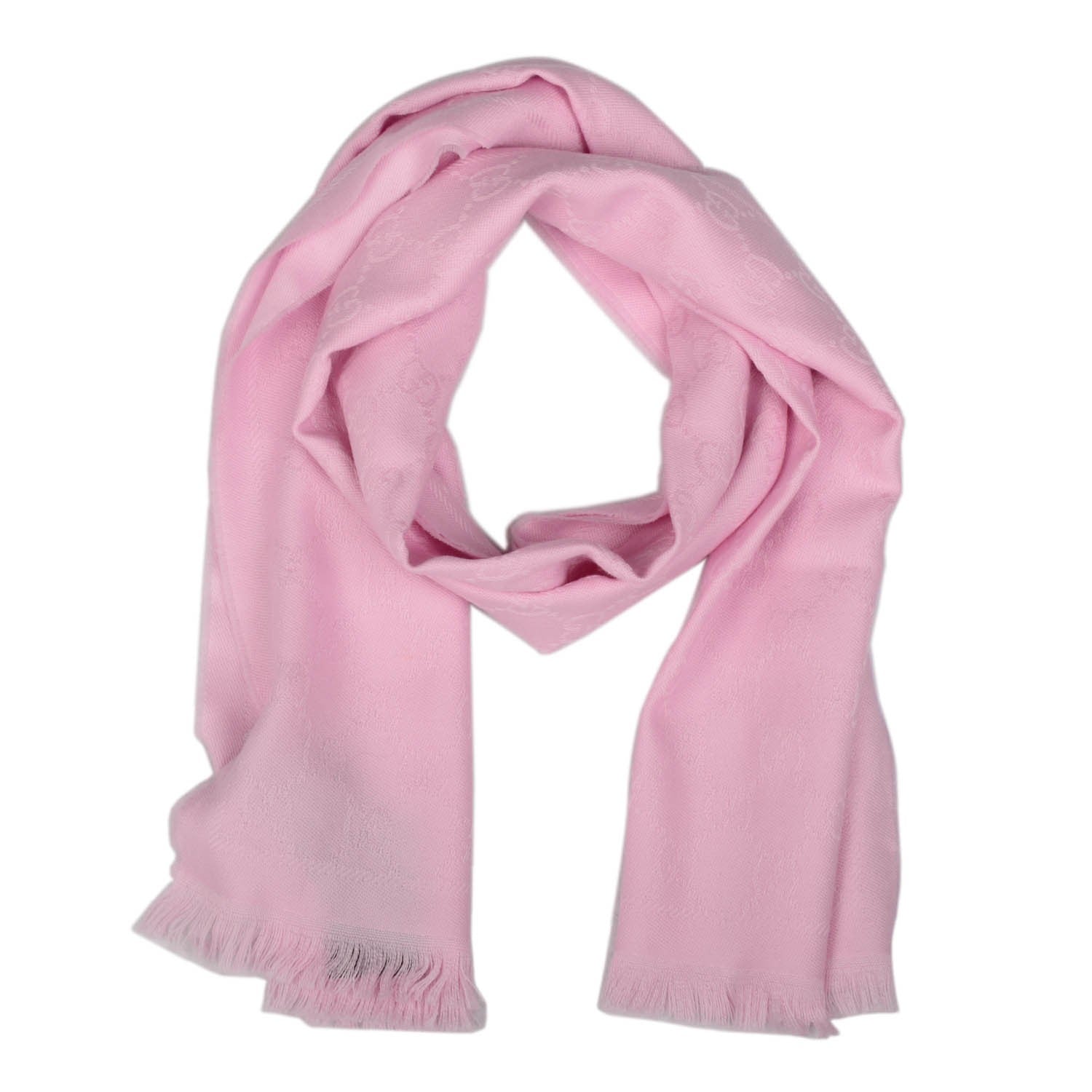 Gucci Wool Silk GG Monogram GGNat Scarf Rose 1 of 5