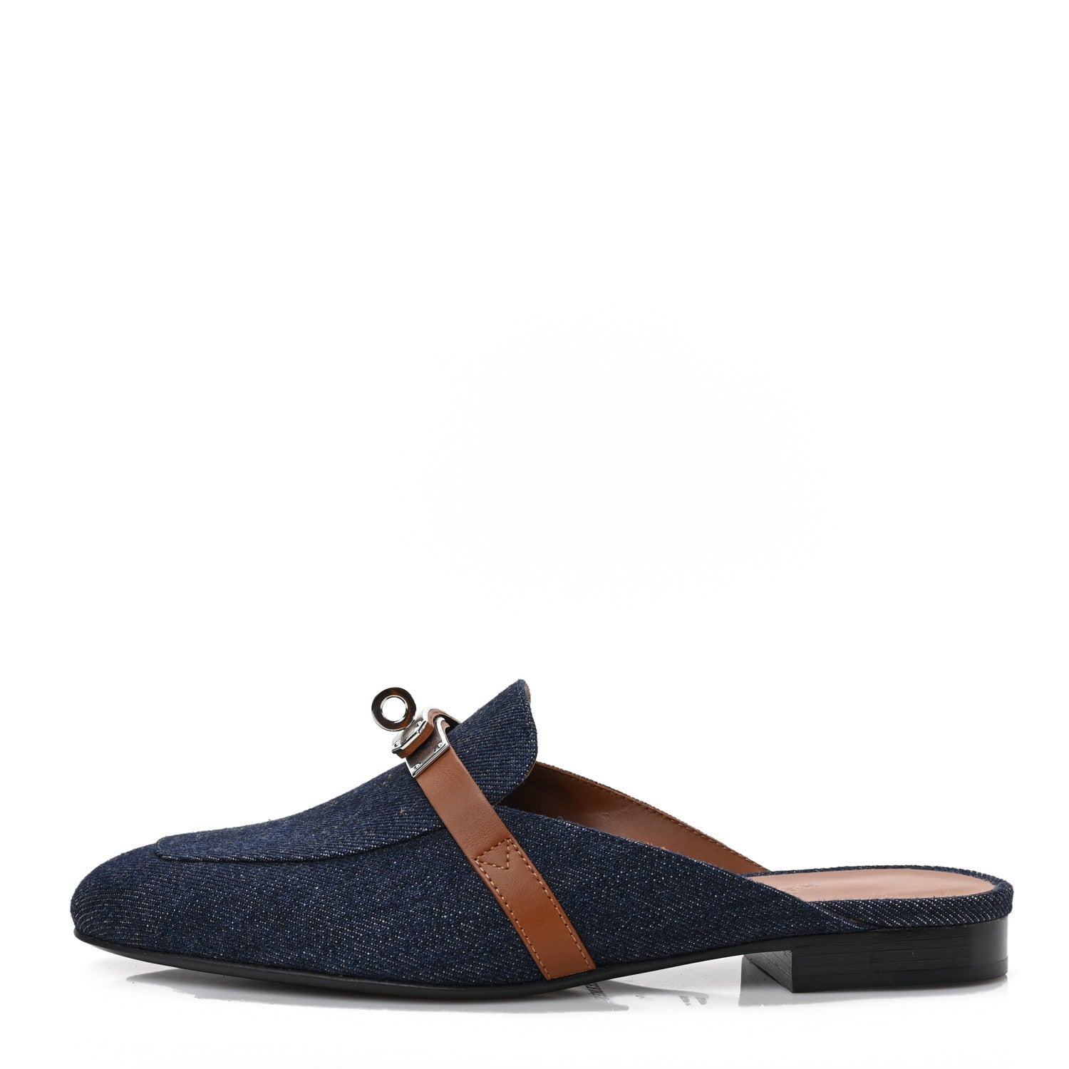 Hermes Calfskin Denim Oz Mules 36 Bleu Brut Gold 1 of 8