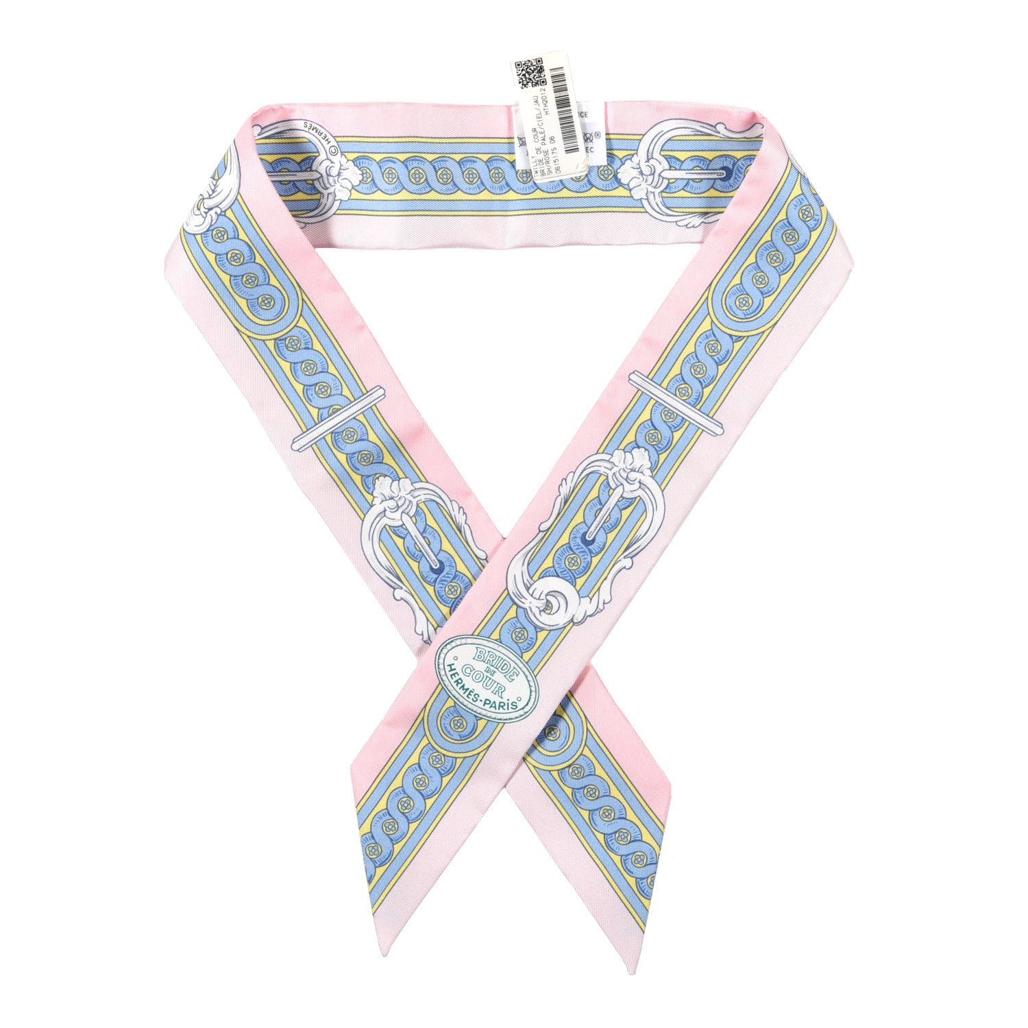 Hermes Silk Bride De Cour Twilly Rose Pale Ciel 1 of 4