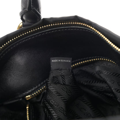 Prada Tessuto Nylon Soft Calfskin Shopping Satchel Black 7 of 13