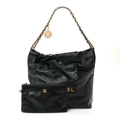 Chanel Shiny Calfskin Quilted Small Chanel 22 Black 3 of 11