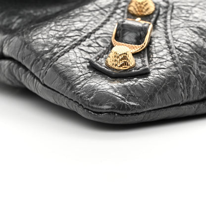 Balenciaga Agneau Giant 12 Gold Hardware Envelope Strap Clutch Gris Fossile 9 of 12