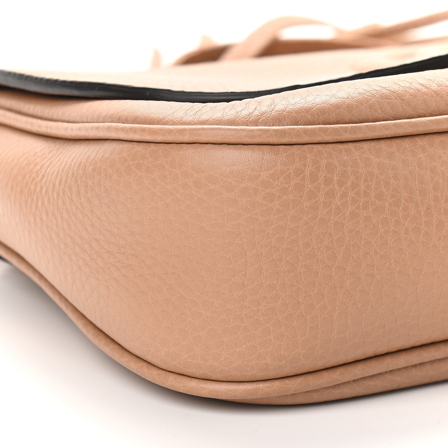 Pebbled Calfskin Medium Soho Flap Crossbody Camelia