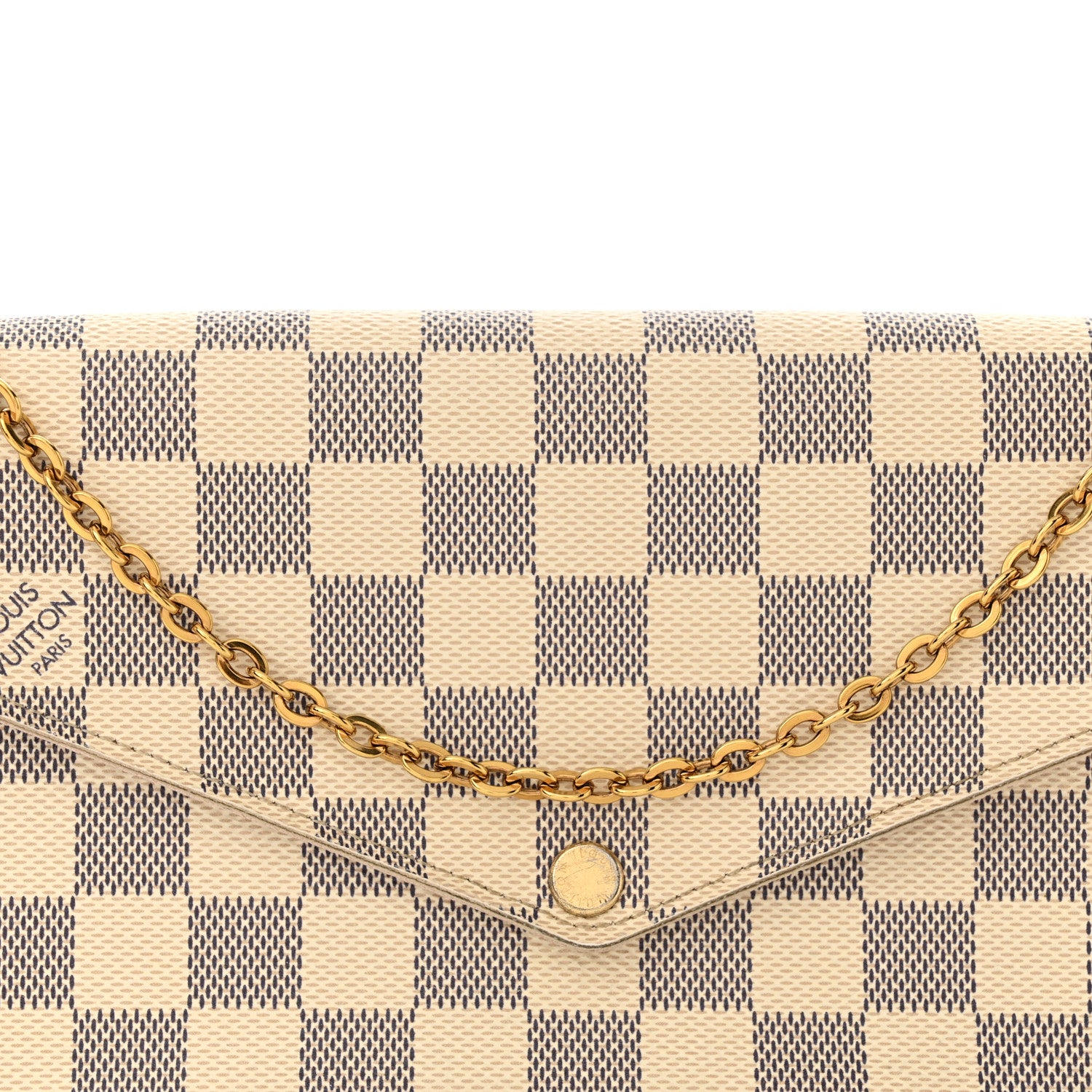 Louis Vuitton Damier Azur Pochette Felicie Chain Wallet Rose Ballerine 8 of 15