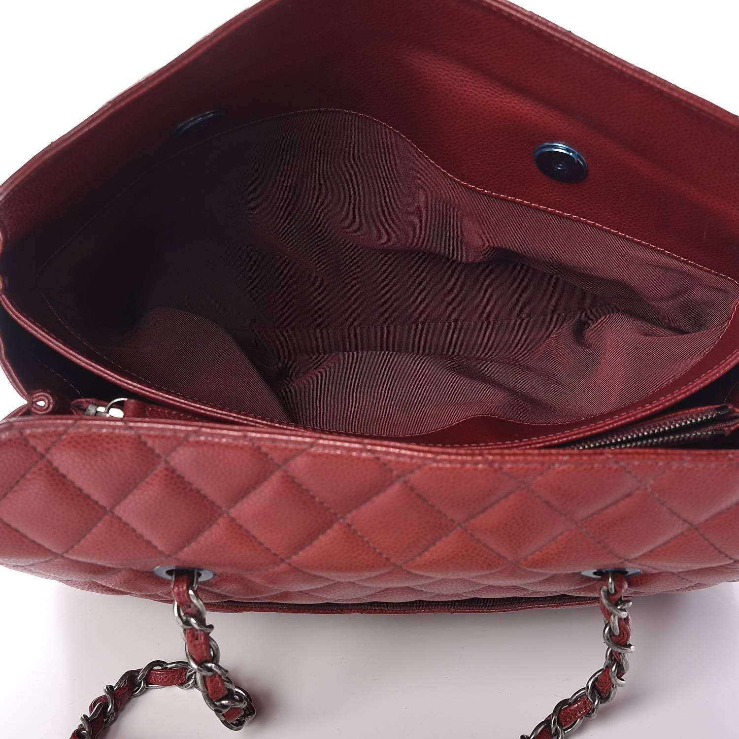 Chanel Caviar Quilted City Shopping Tote Dark Red 7 of 16