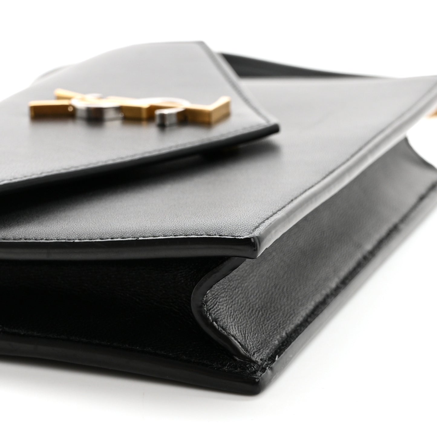 Smooth Calfskin Nappa Monogram Chain Wallet Black