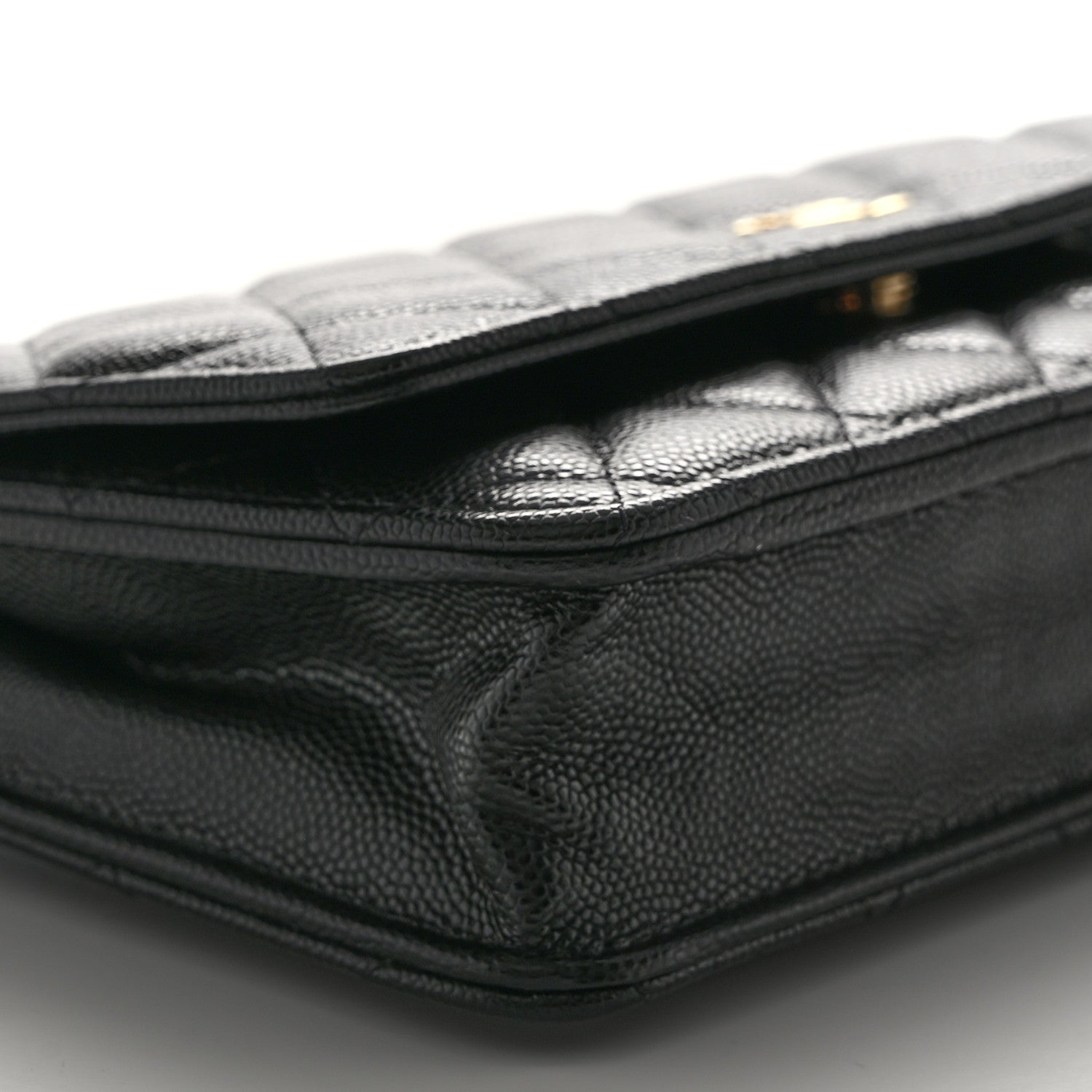 Chanel Caviar Quilted Wallet With Charms On Chain WOC Black 9 of 11