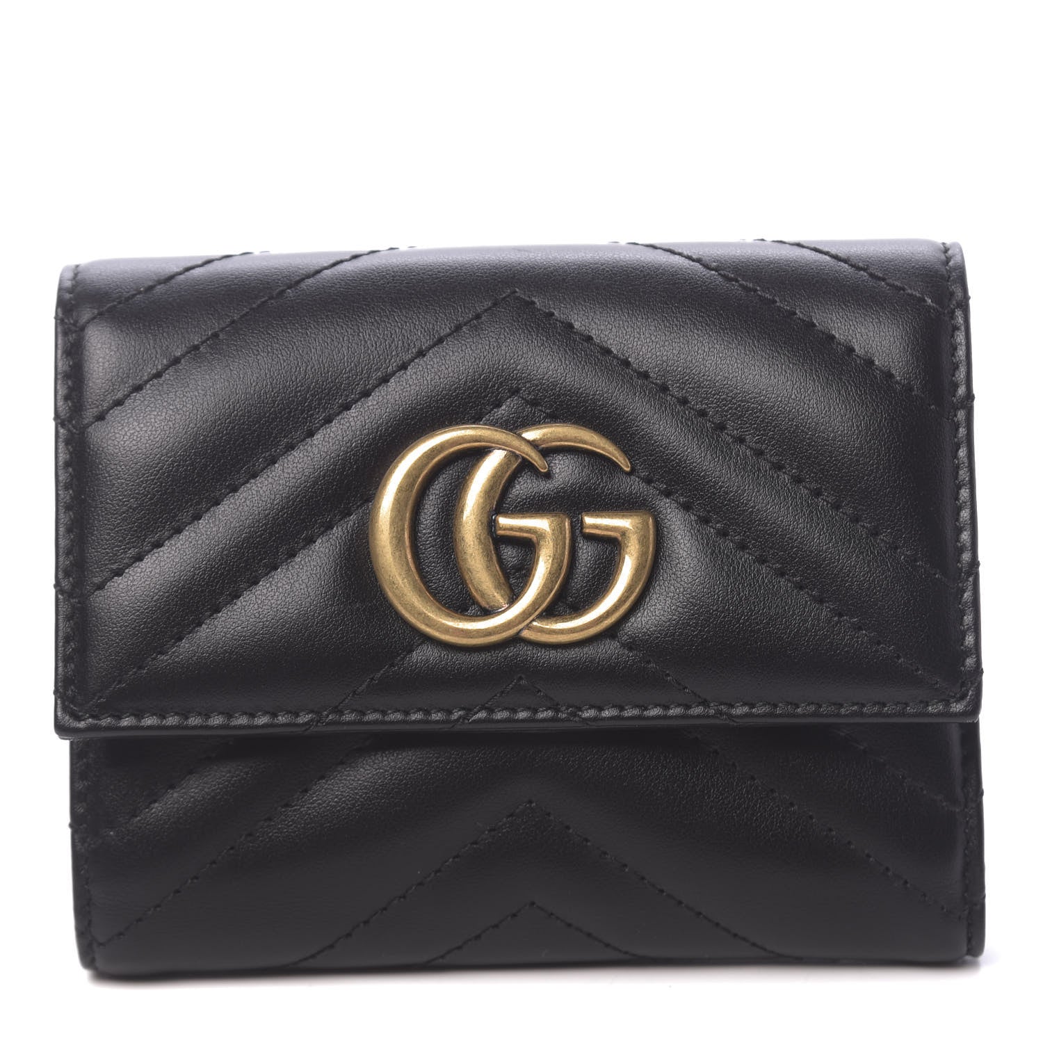 Gucci Calfskin Matelasse GG Marmont Wallet Black 1 of 8
