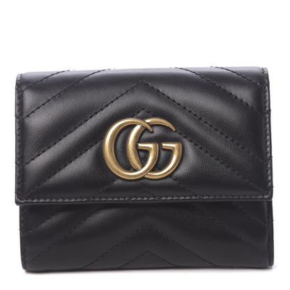 Gucci Calfskin Matelasse GG Marmont Wallet Black 1 of 8