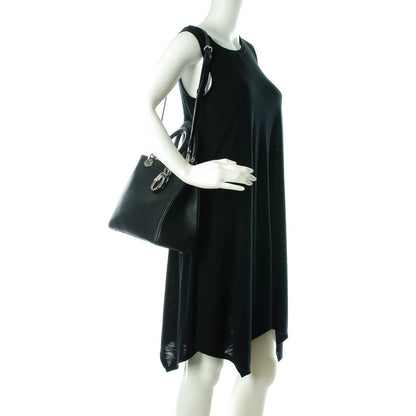 Christian Dior Calfskin Medium Diorissimo Black Rose Poudre 2 of 8