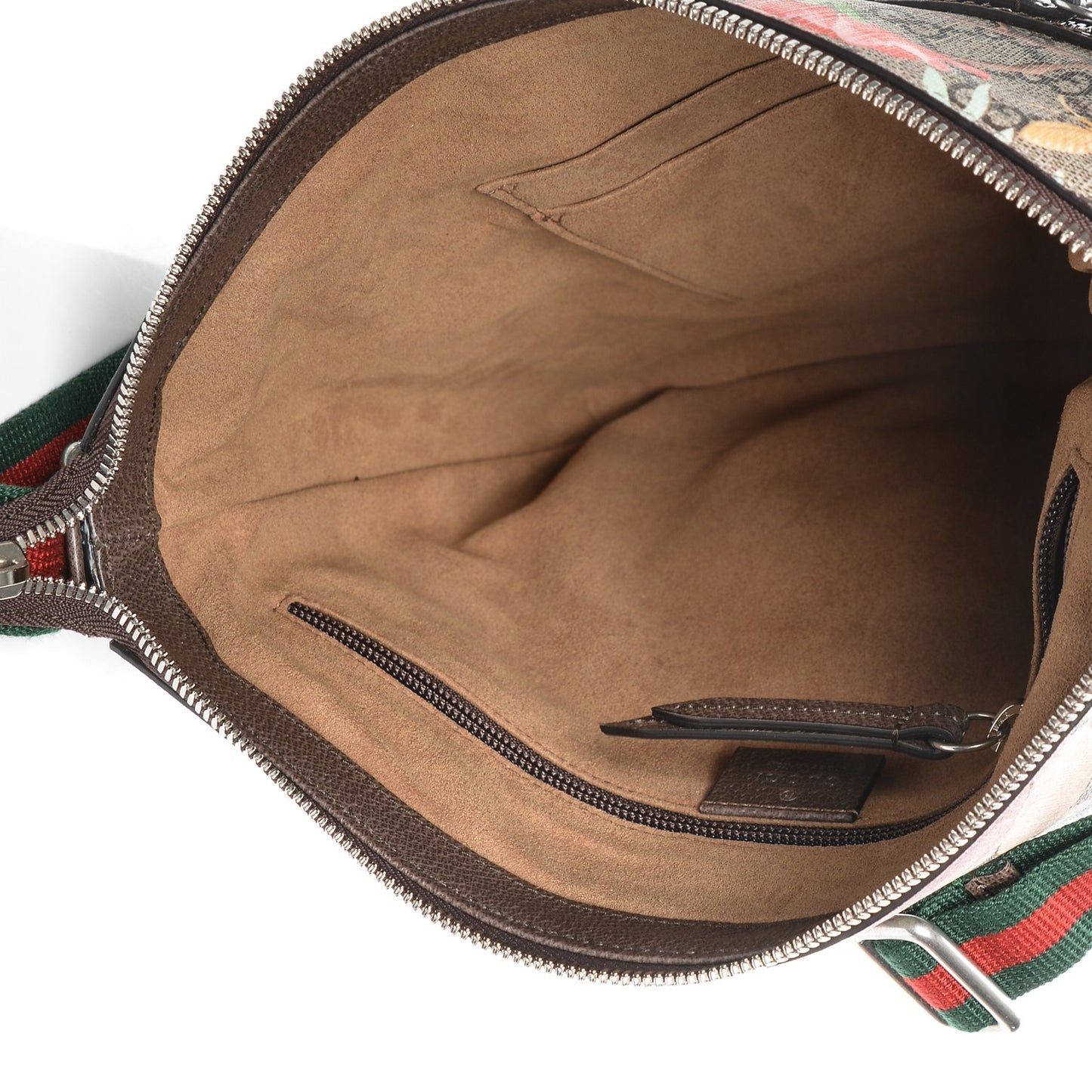 GG Supreme Monogram Tian Web Medium Flat Messenger Beige Multicolor New Acero