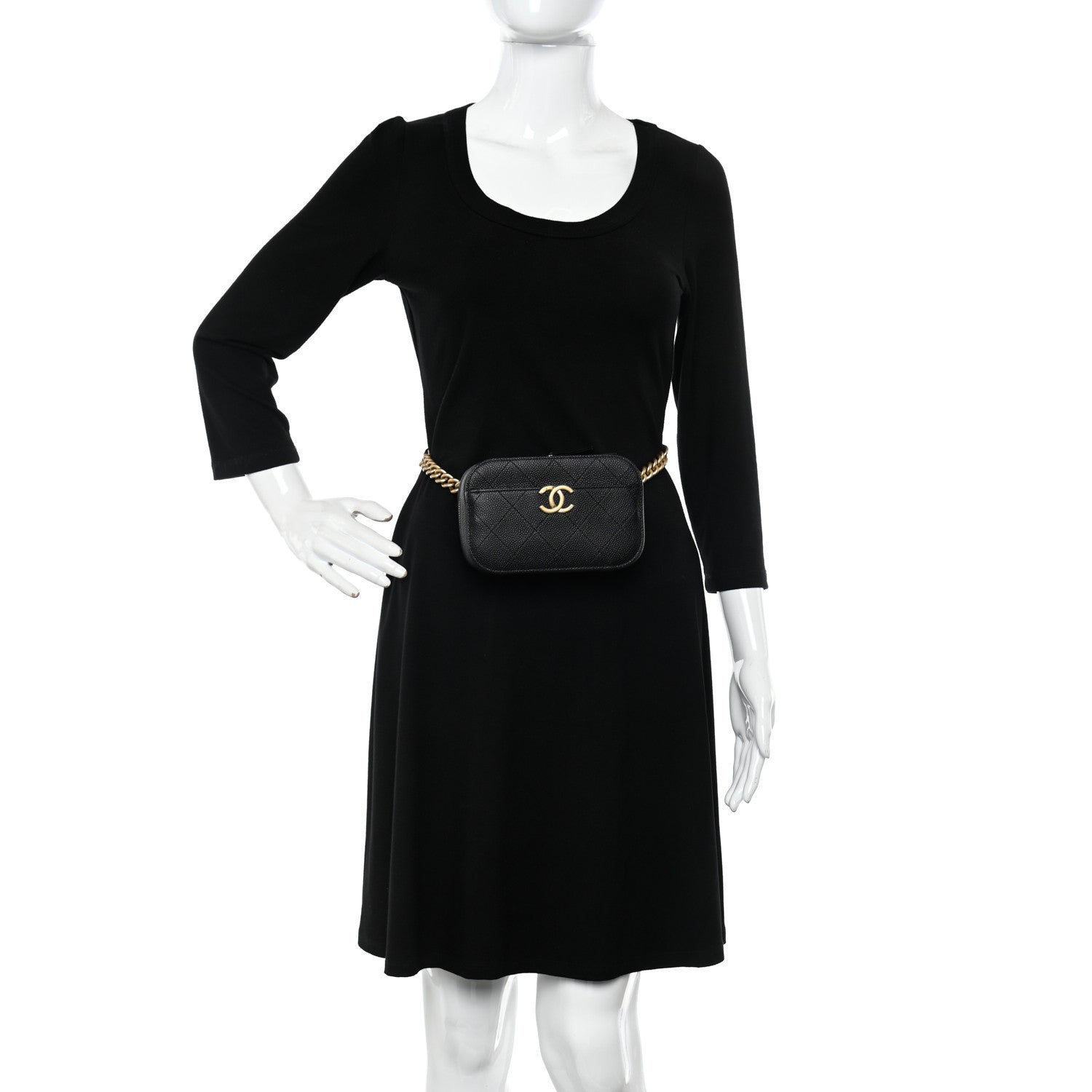 Chanel Caviar Stitched Waist Bag Black 2 of 11
