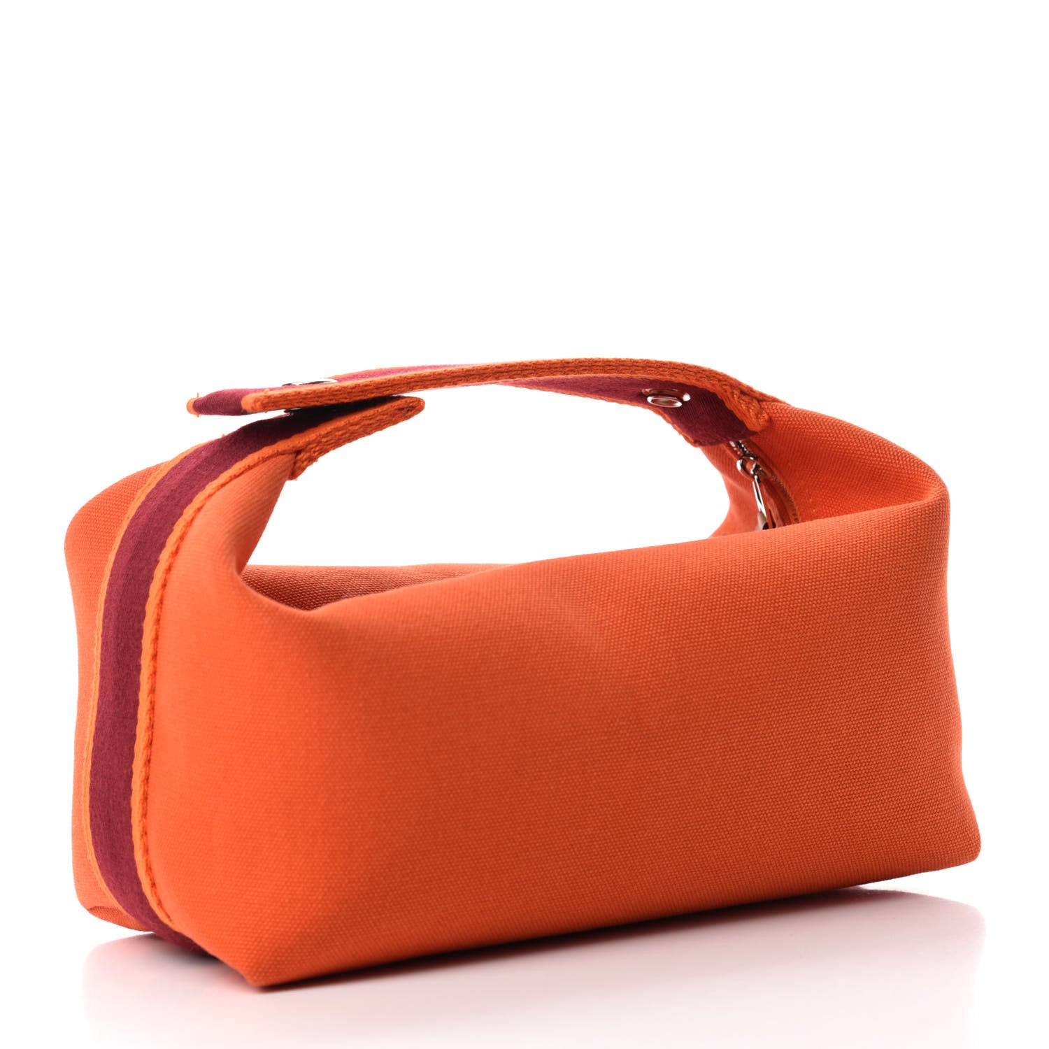 Hermes Canvas Small Bride-A-Brac Pouch Orange Burgundy 3 of 6