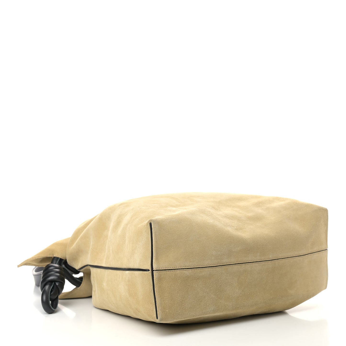 Suede Flamenco Knot Bag Gold Brown