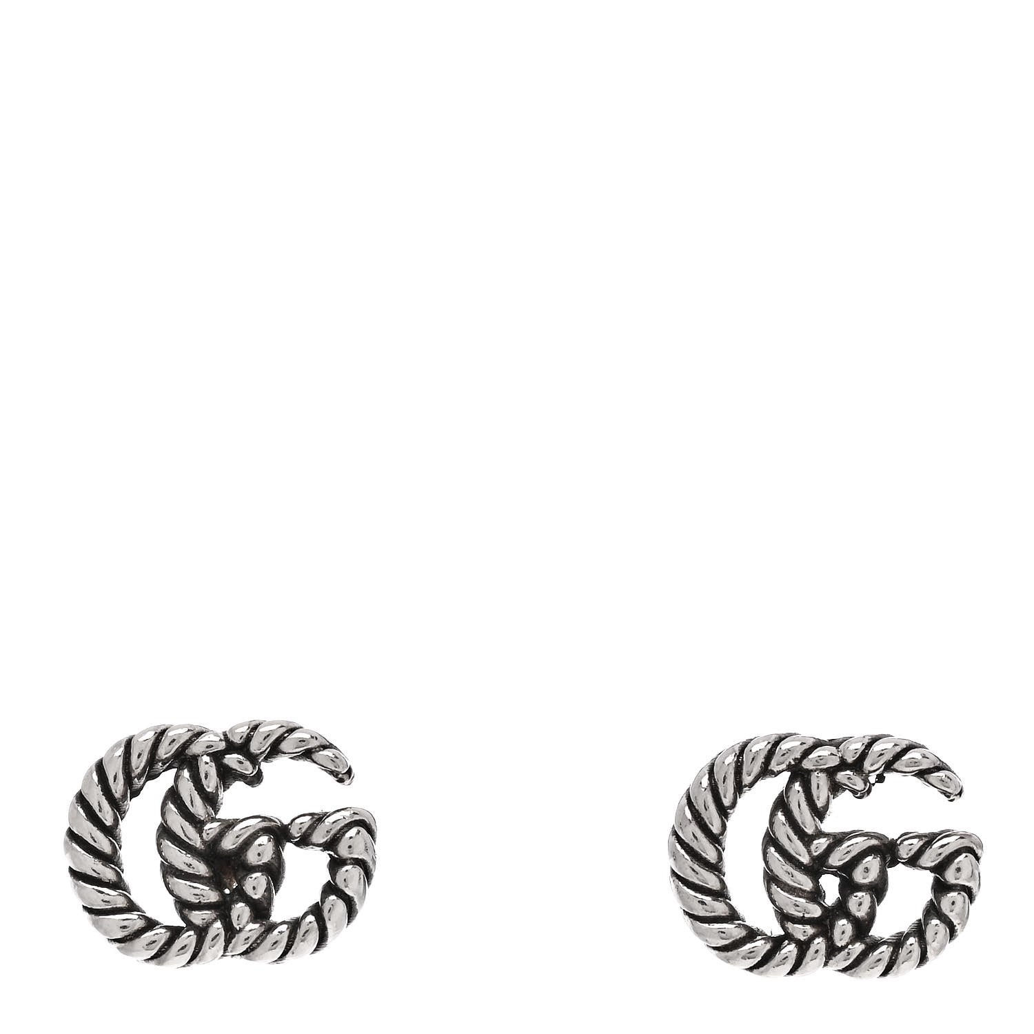 Gucci Sterling Silver Torchon Double G Earrings 1 of 4