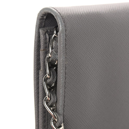 Prada Saffiano Metal Oro Chain Wallet Marmo 11 of 13