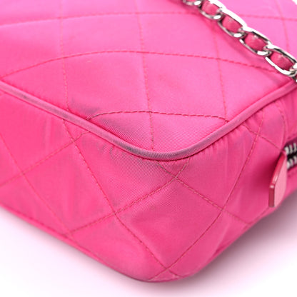 Prada Nylon Tessuto Impuntu Quilted Chain Crossbody Fuxia 11 of 19