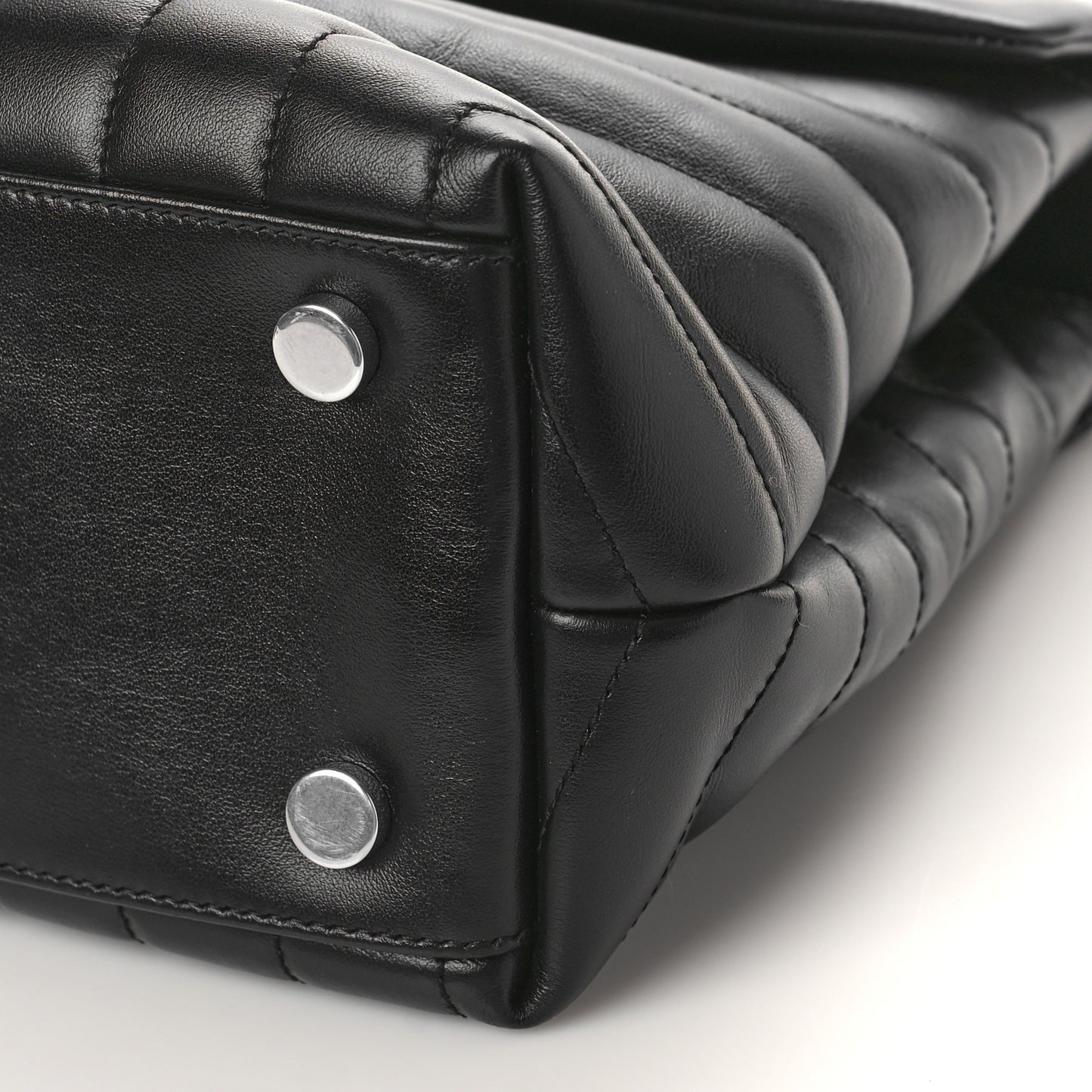 Calfskin Y Quilted Monogram Medium Loulou Satchel Black