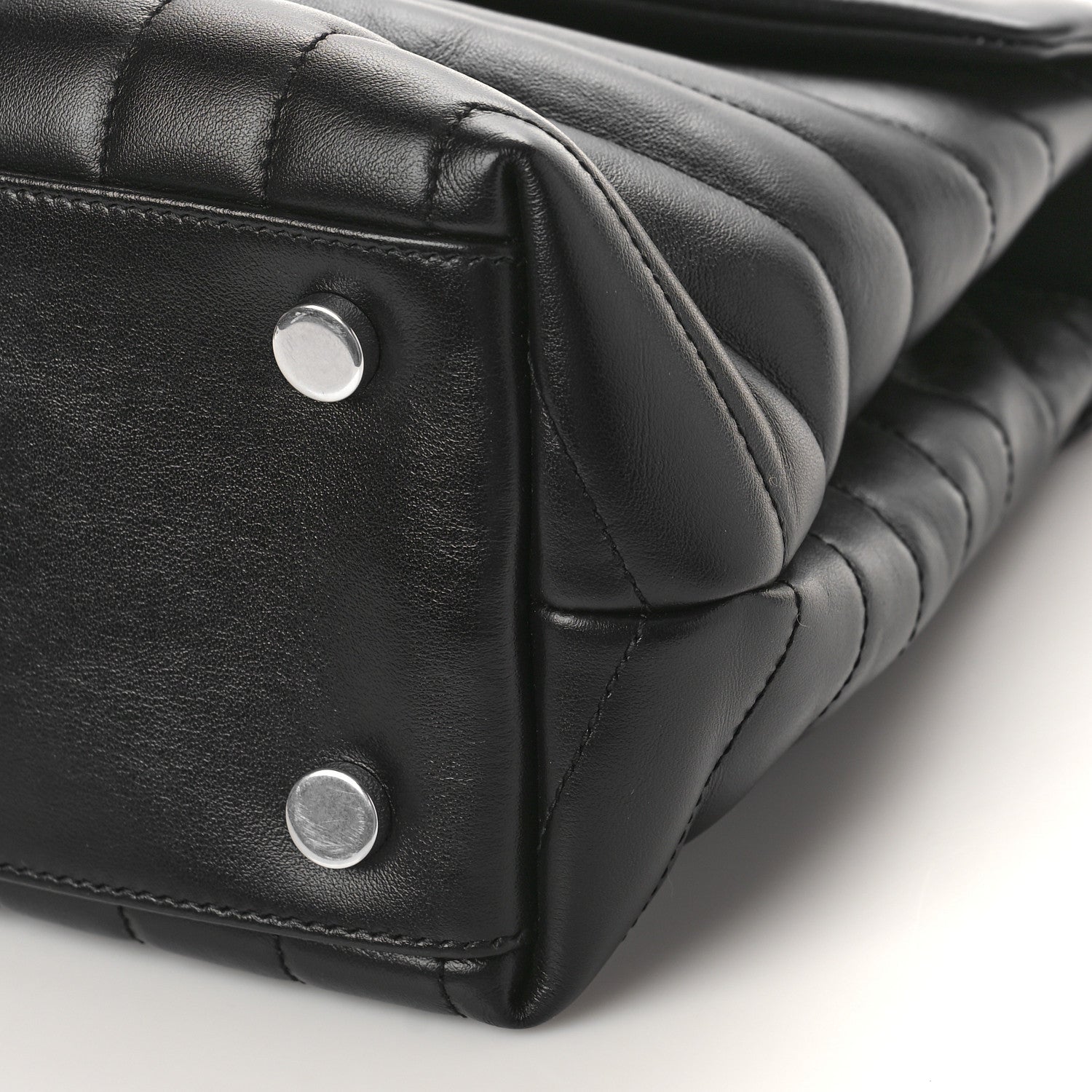 Saint Laurent Calfskin Y Quilted Monogram Medium Loulou Satchel Black 9 of 9