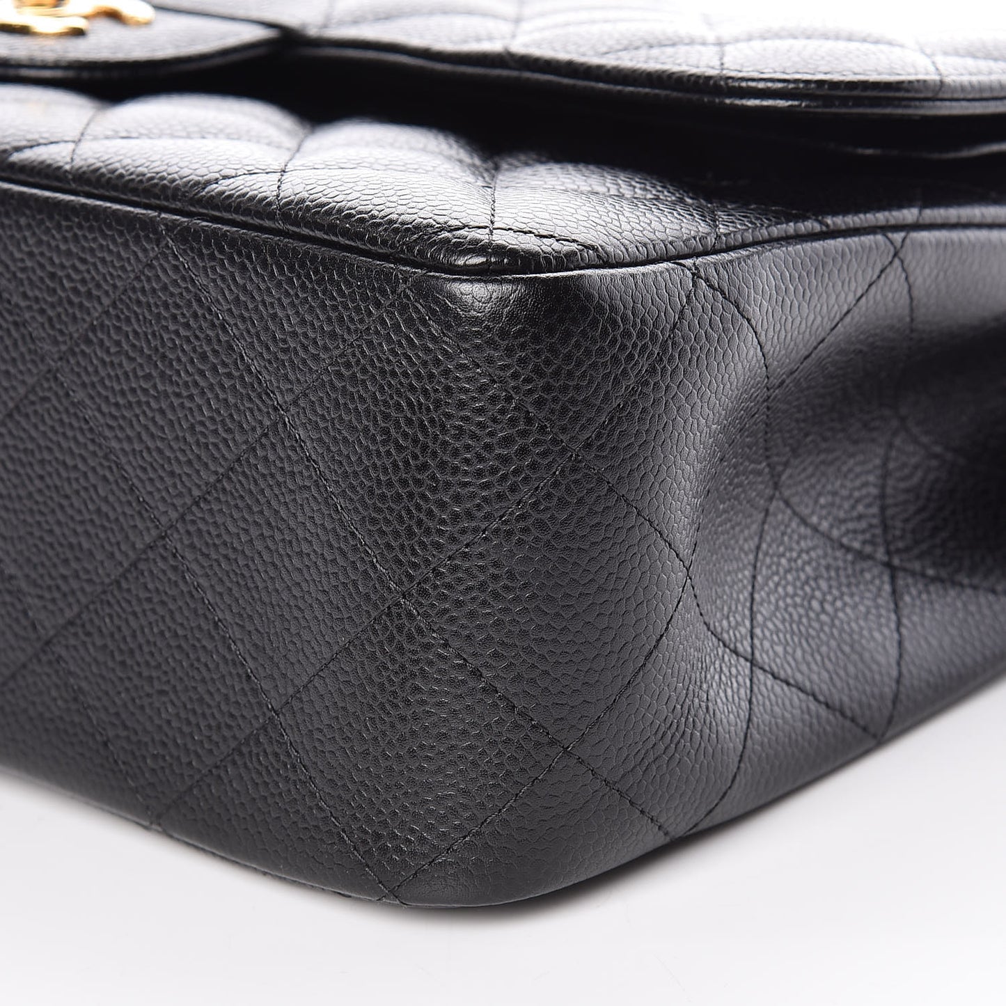 Caviar Quilted Jumbo Double Flap Black