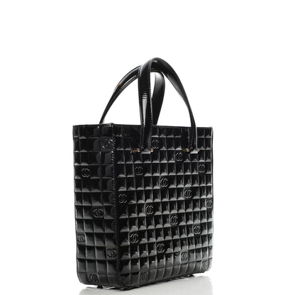 Chanel Patent Chocolate Bar Quilted Tote Black 3 of 7