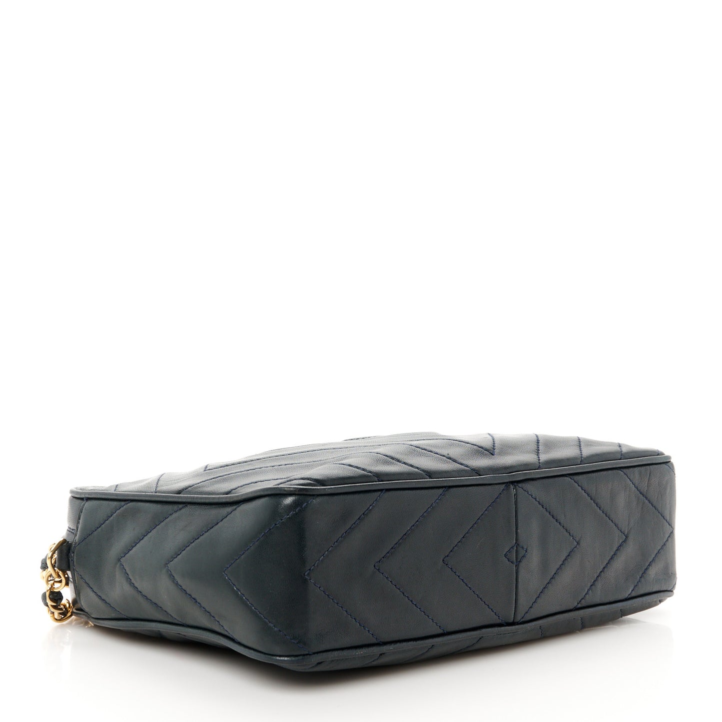 Lambskin Quilted Camera Tassel Bag Navy