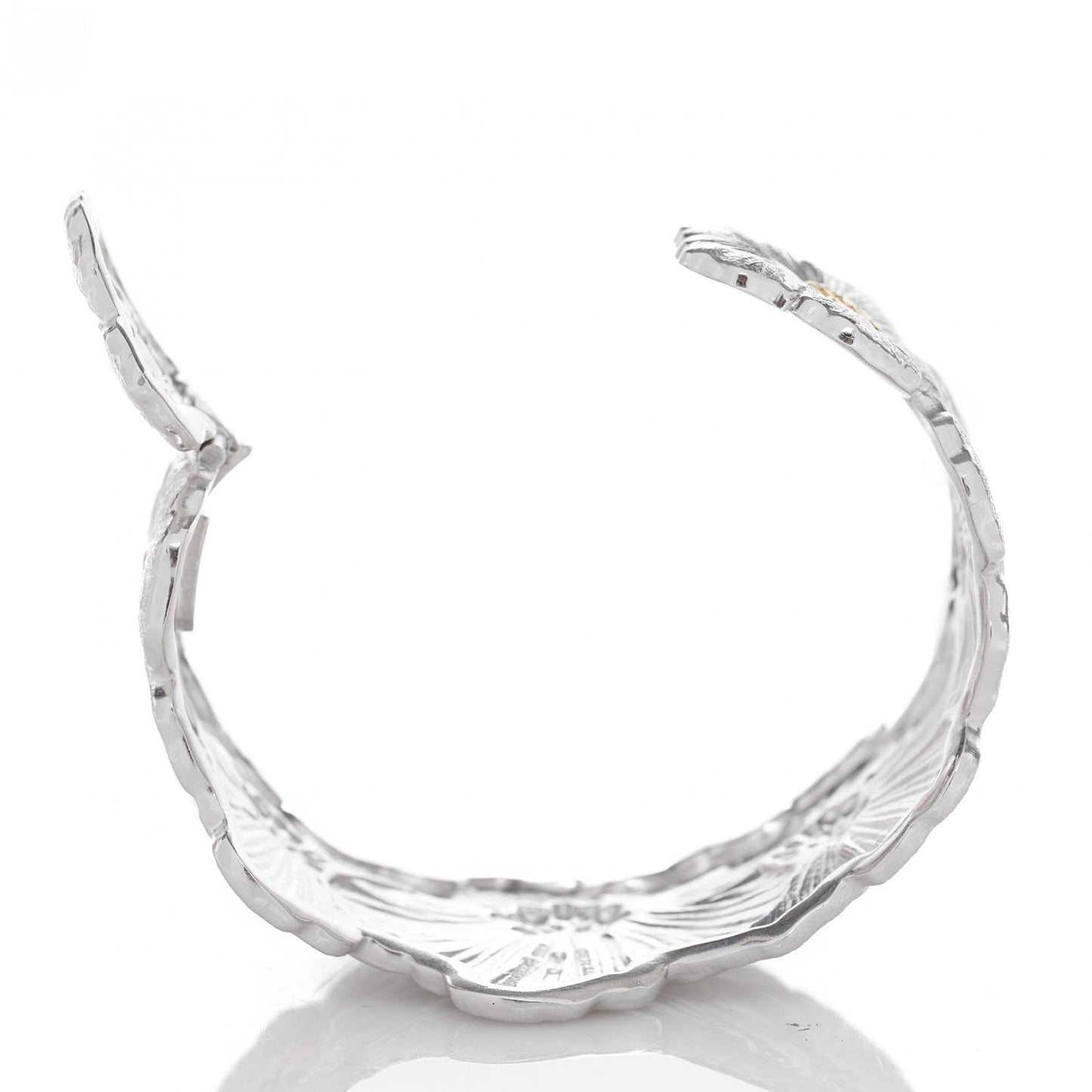 Sterling Silver Vermeil Blossoms Gardenia Hinged Cuff Bracelet