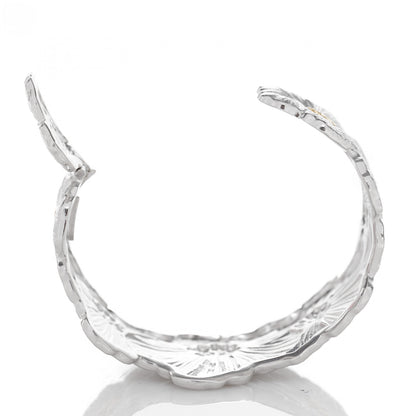 Buccellati Sterling Silver Vermeil Blossoms Gardenia Hinged Cuff Bracelet 4 of 6
