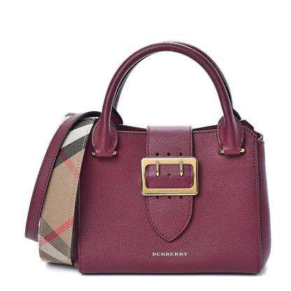Burberry Soft Grain Calfskin Small Buckle Tote Dark Plum 1 of 10
