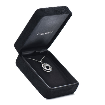 Tiffany 18K White Gold Diamond 1837 Triple Interlocking Circles Pendant Necklace 5 of 5
