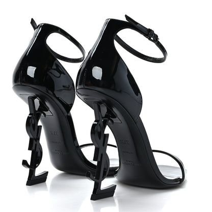 Saint Laurent Patent Calfskin Opyum 110 Sandals 37.5 Black 4 of 7