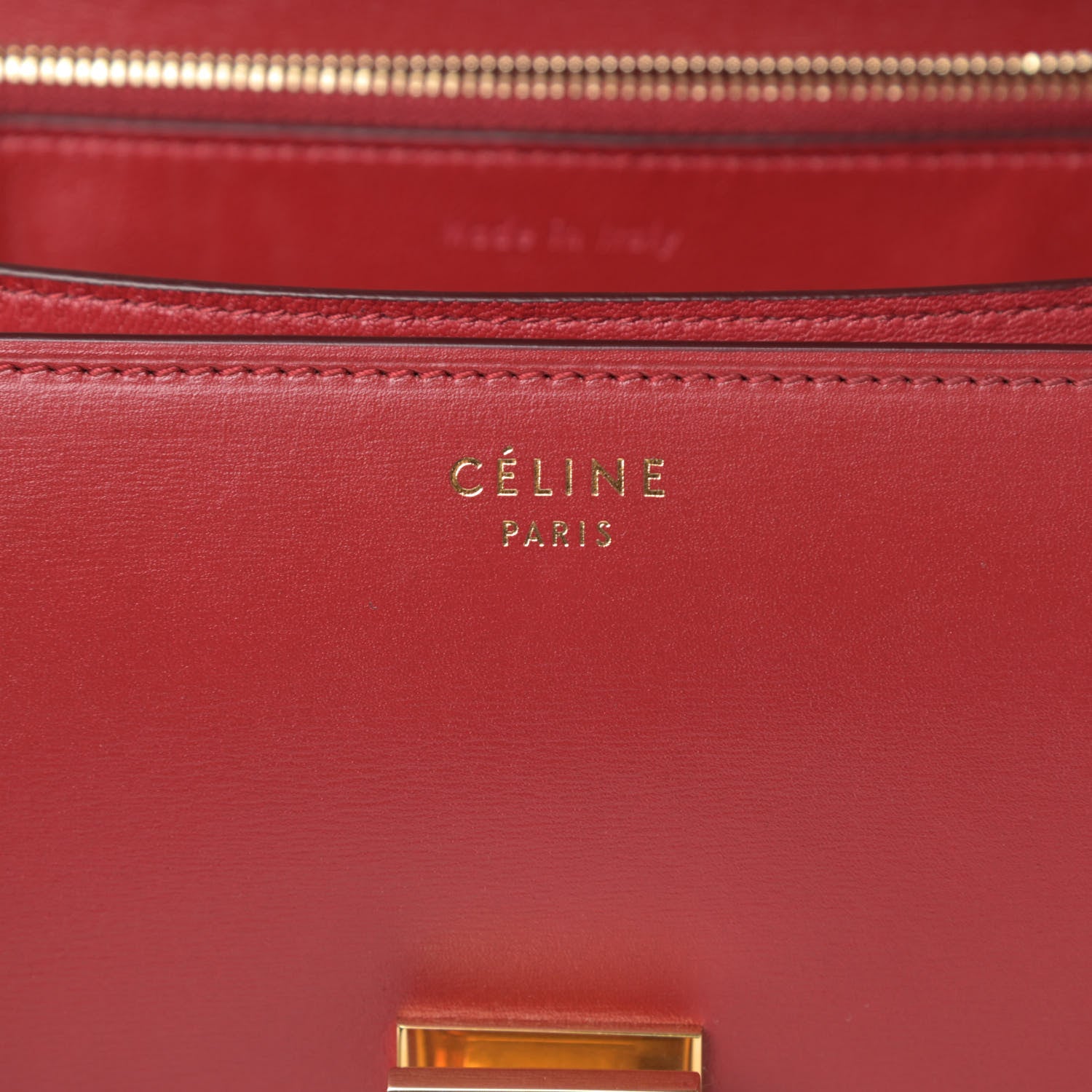 Celine Box Calfskin Medium Classic Box Flap Bag Red 6 of 13
