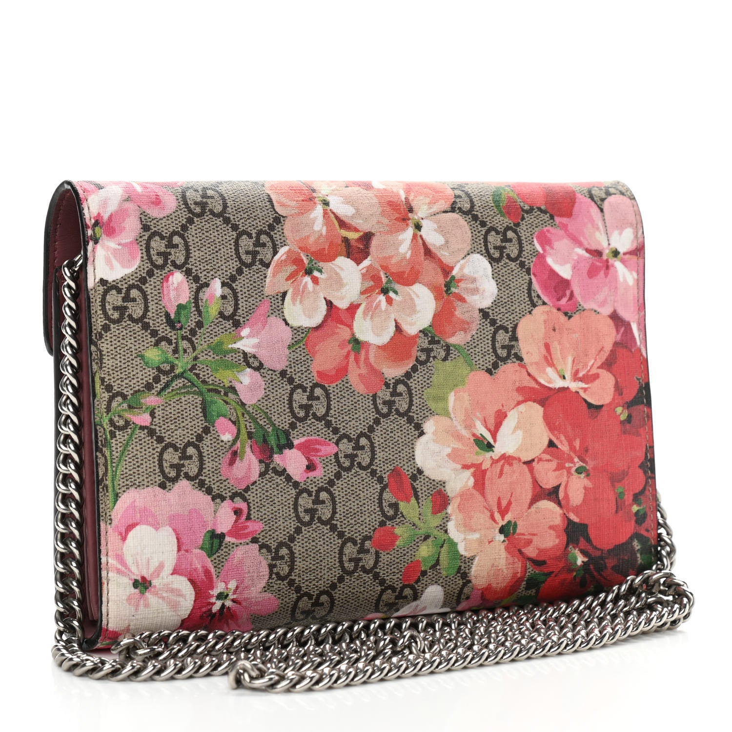 Gucci GG Supreme Monogram Blooms Mini Dionysus Chain Wallet Beige Multicolor Dry Rose 3 of 12