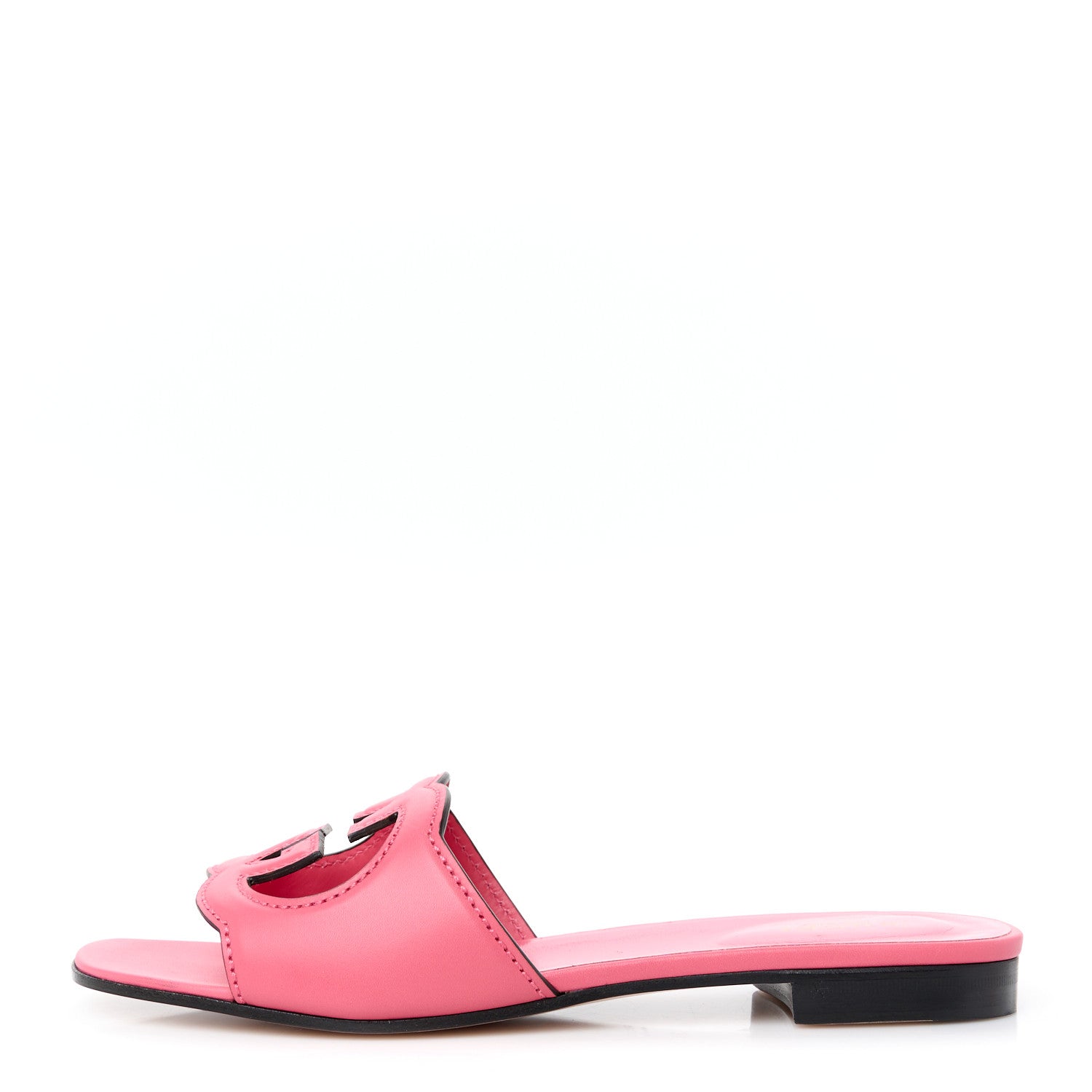 Gucci Cosmos Softy Calfskin Interlocking G Cut Out Slide Sandals 38 Rhodamine Pink 1 of 9