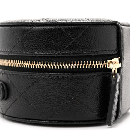 Chanel Caviar Quilted Round Top Handle Jewelry Case Black 11 of 13