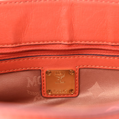 MCM Grained Calfskin Top Handle Satchel Orange 13 of 16