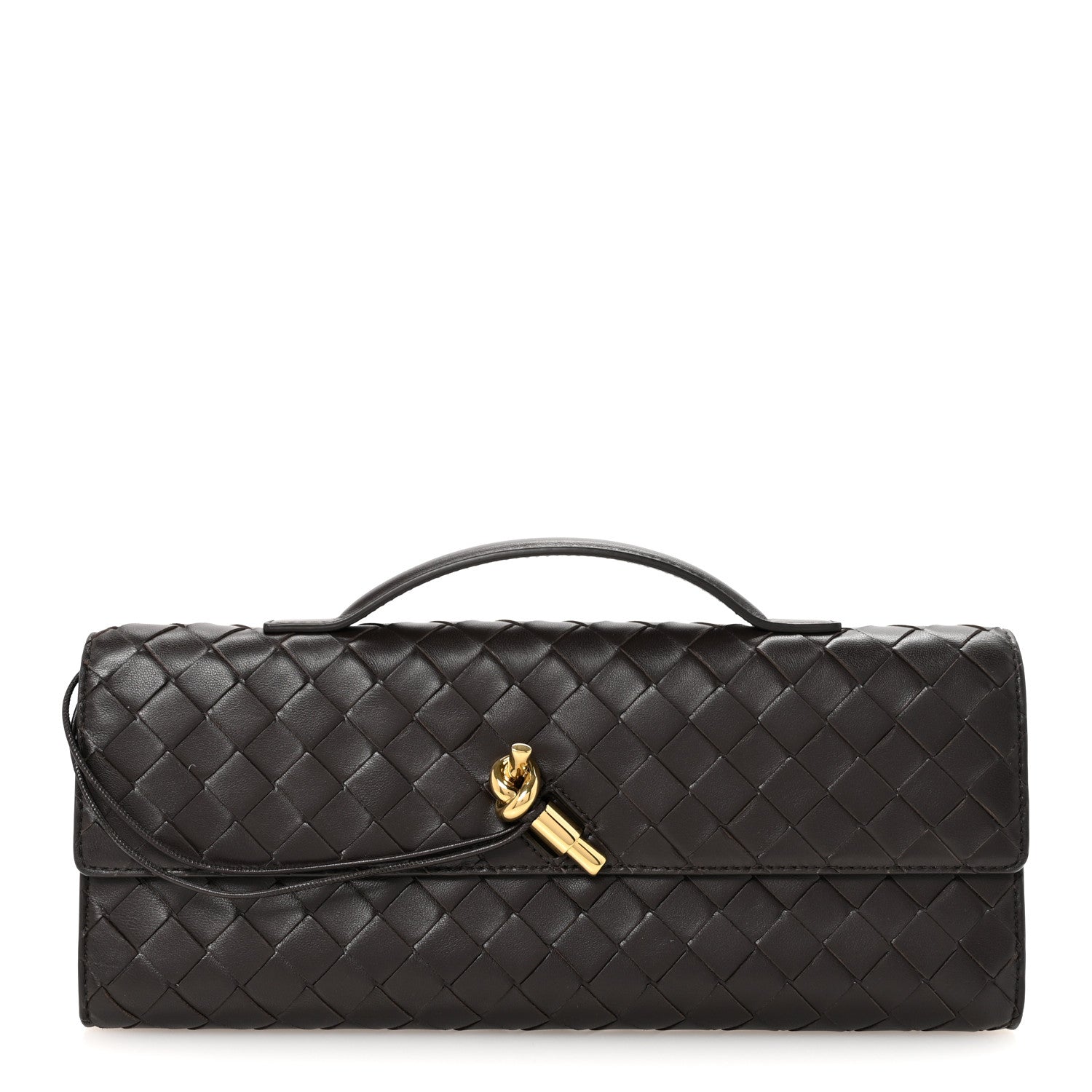 Bottega Veneta Nappa Intrecciato Long Andiamo Top Handle Clutch Fondant 1 of 6