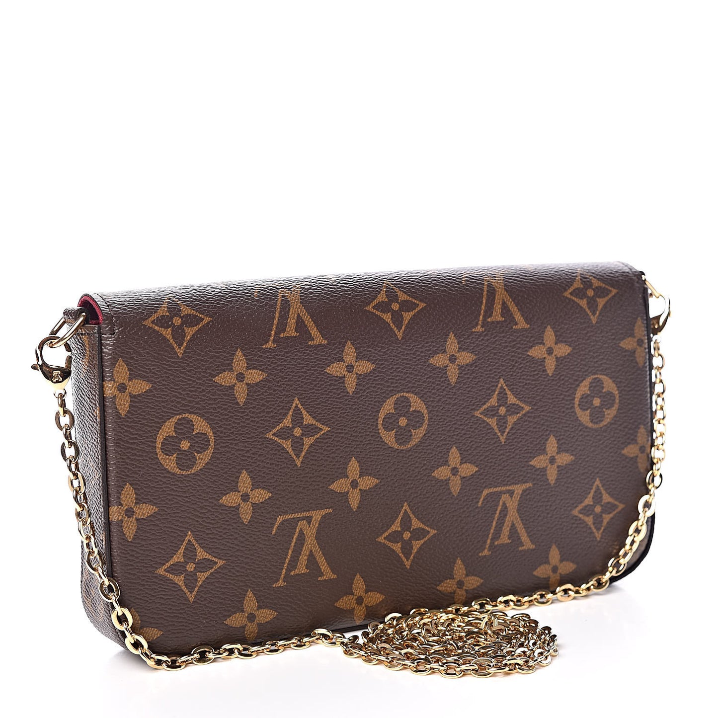 Monogram Pochette Felicie Chain Wallet Fuchsia
