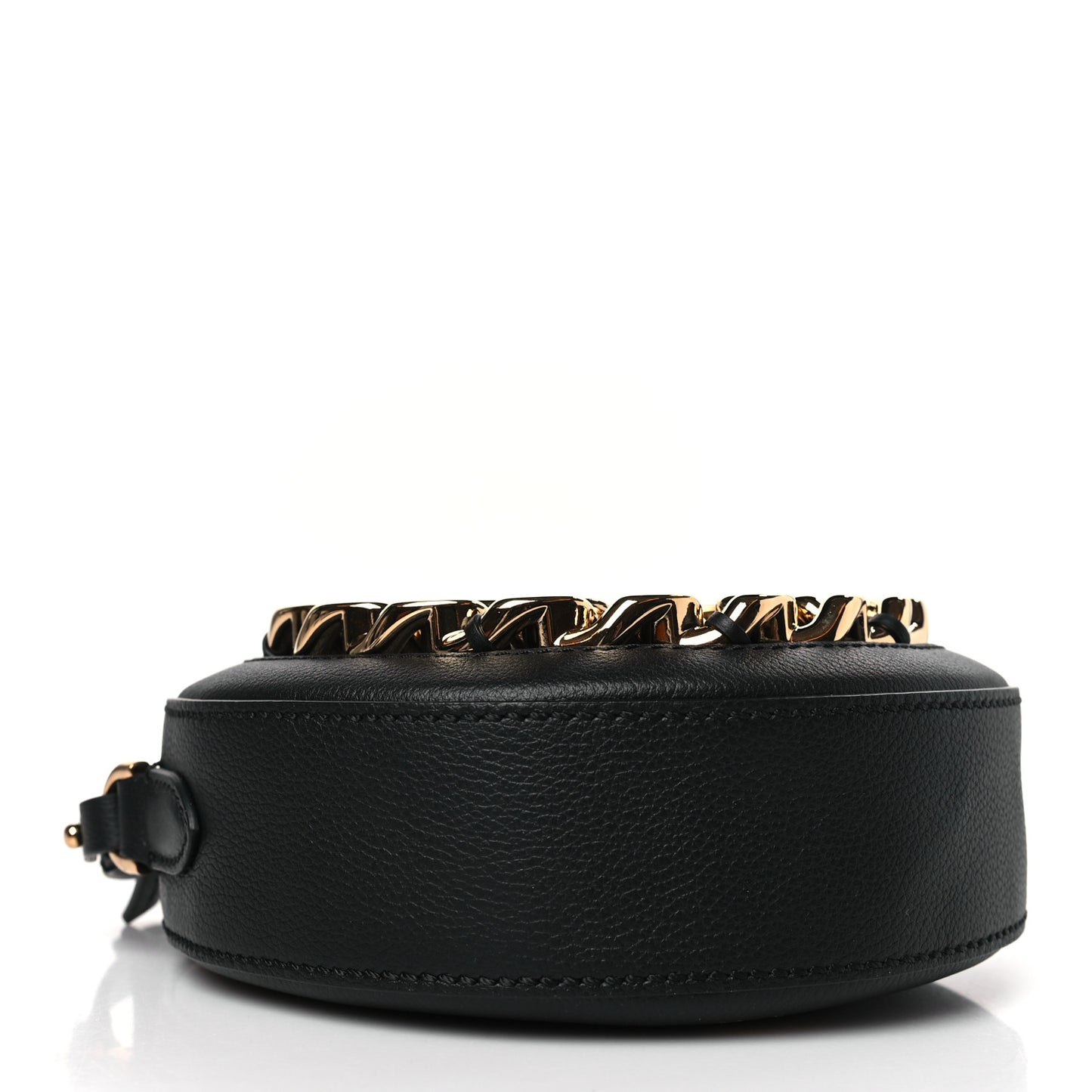 Calfskin Mini La Medusa Chain Round Crossbody Bag Black