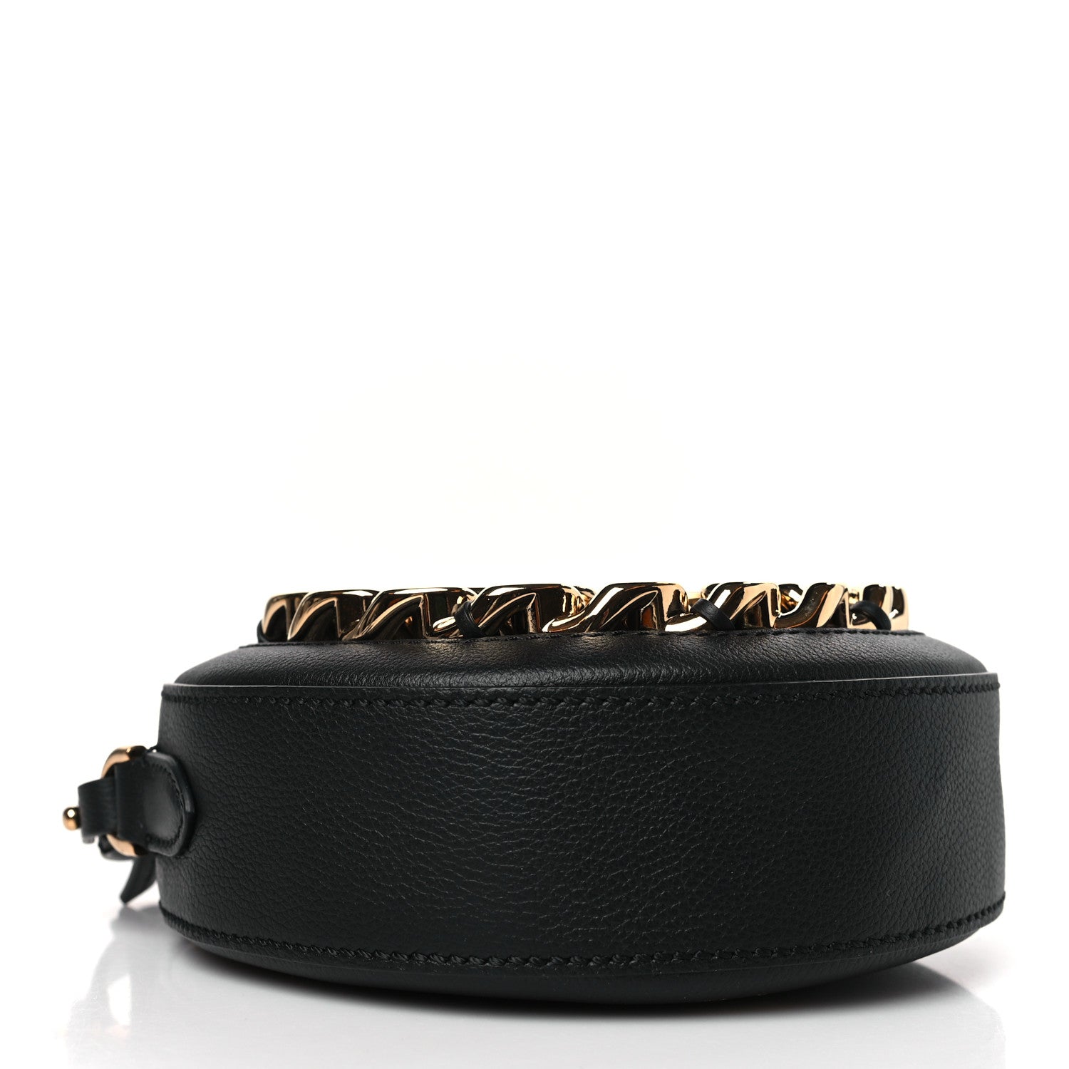 Versace Calfskin Mini La Medusa Chain Round Crossbody Bag Black 4 of 8