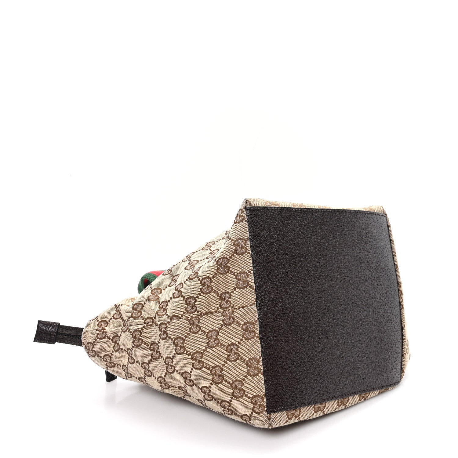 Gucci GG Monogram Medium Web Handle Bucket Tote Dark Brown 4 of 10
