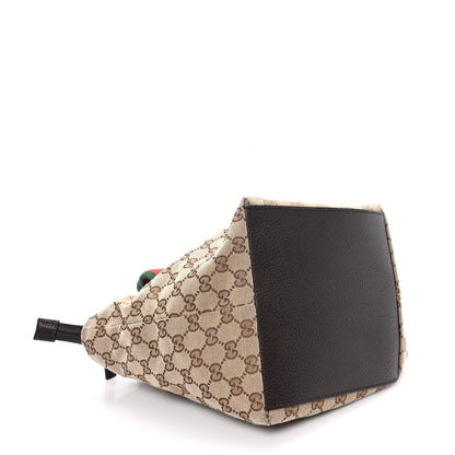 Gucci GG Monogram Medium Web Handle Bucket Tote Dark Brown 4 of 10