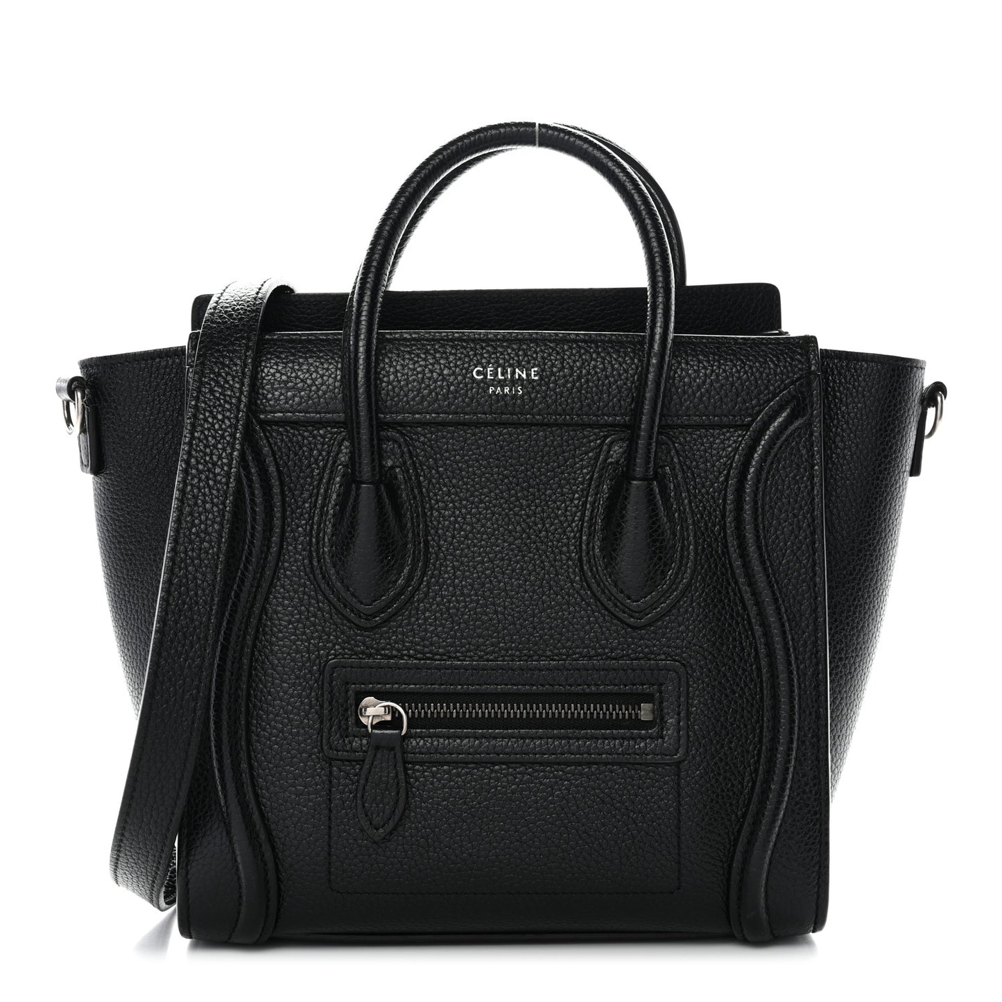 Drummed Calfskin Nano Luggage Black