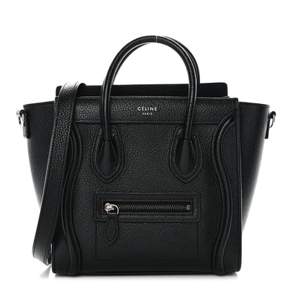 Celine Drummed Calfskin Nano Luggage Black 1 of 13