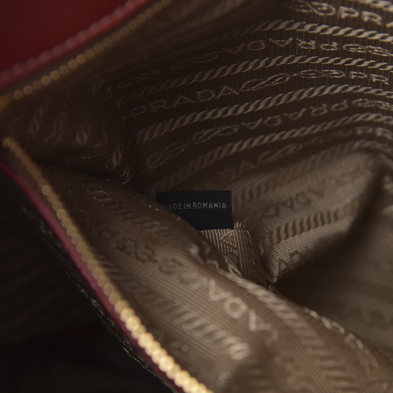 Prada Vitello Daino Satchel Fuoco 7 of 10